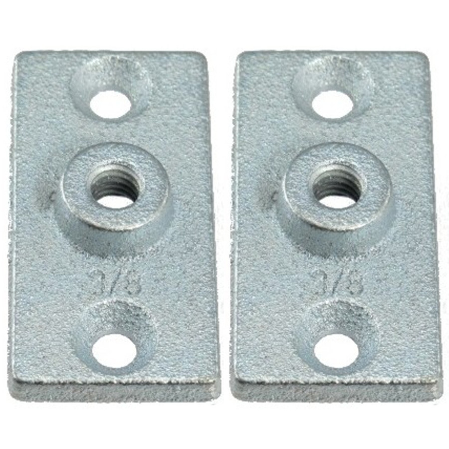 3/8"-16 X 1-5/16" X 2-5/8" Malleable Iron Rectangular Threaded Rod Flange (Pack of 2)
