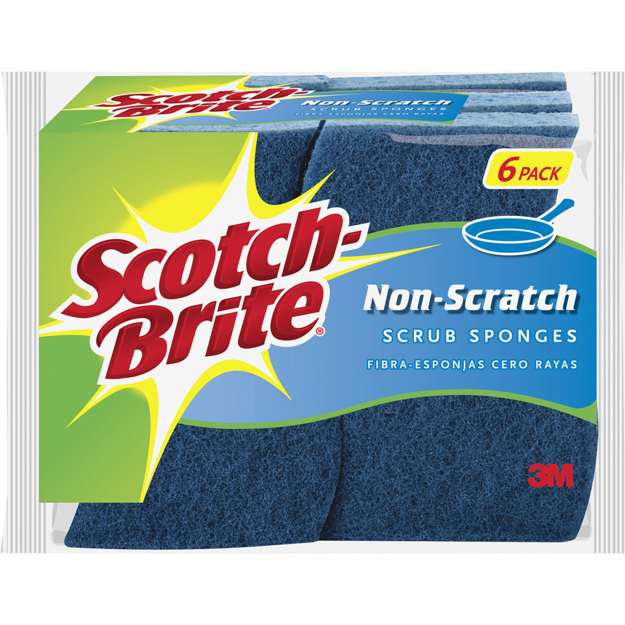 Non-Scratch Blue Scrub Sponges (Pack of 6)