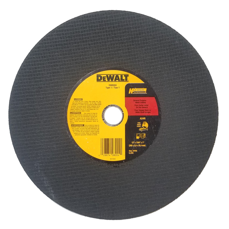 DeWalt 12" 7/64" X 1" Metal Cut Blade