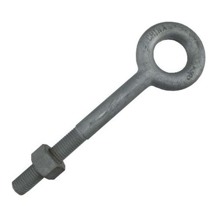 7/8"-9 X 8" Hot Dipped Galvanized Forged Eye Bolt with Hex Nut