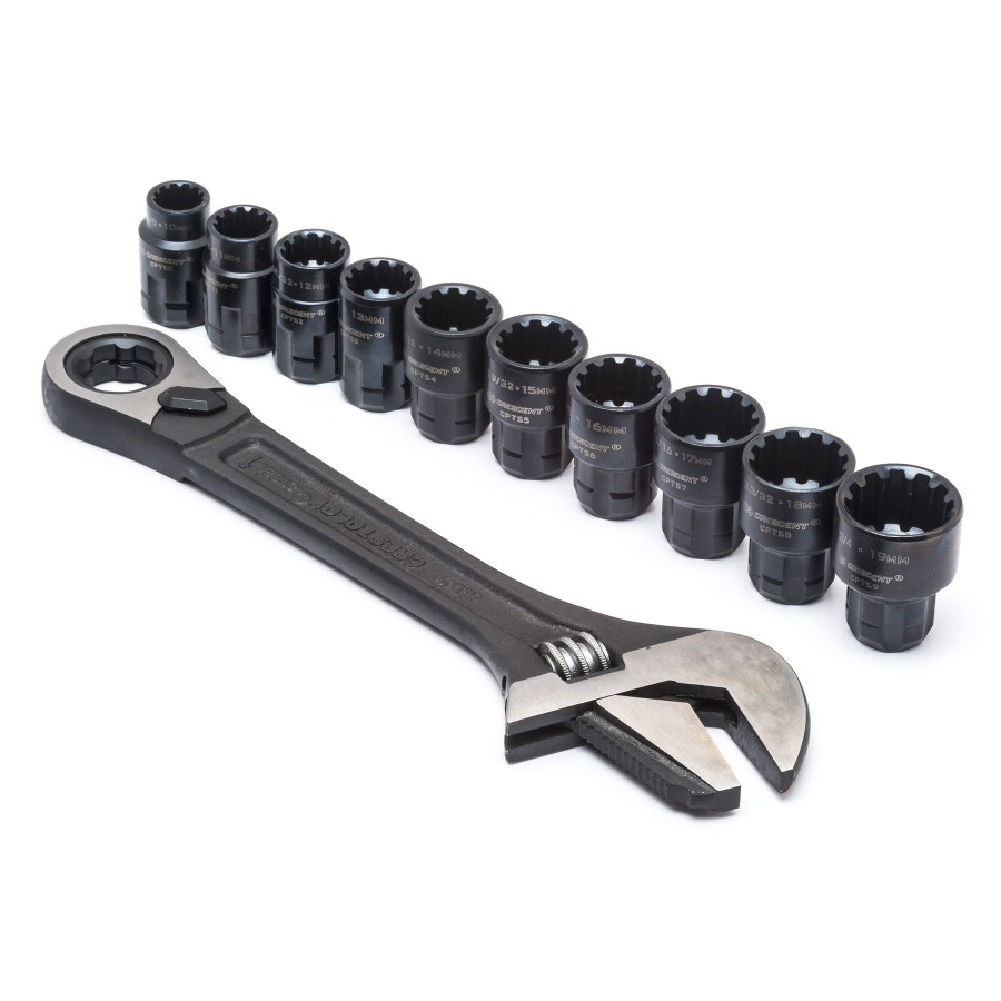 11 Piece Pass Thru 8" Adjustable Wrench