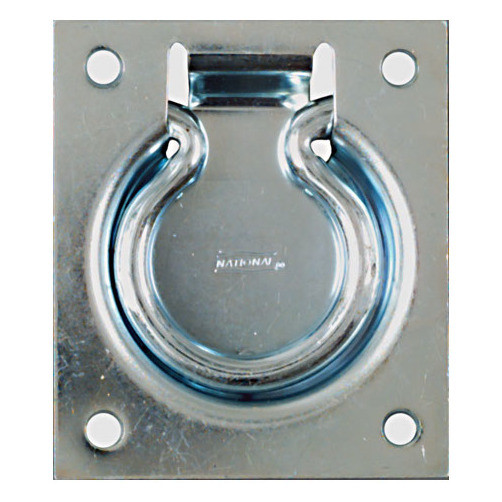 3" X 3-1/2" Zinc Plated Flush Ring Pull