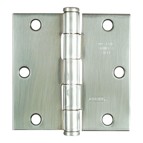 3-1/2" Stainless Steel Square Corner Full Mortise Door Hinge (1 Piece)