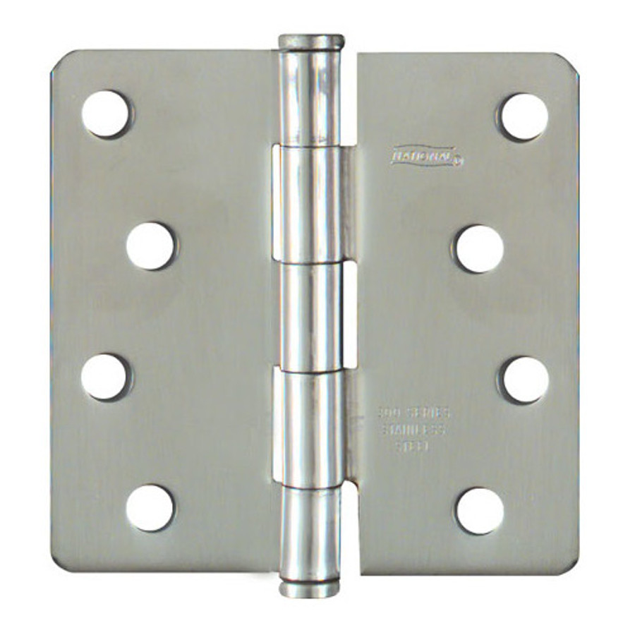 4" Stainless Steel 1/4" Round Corner Full Mortise Door Hinge (1 Piece)