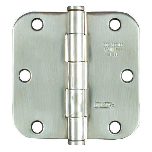 3-1/2" Stainless Steel 5/8" Round Corner Full Mortise Door Hinge (1 Piece)