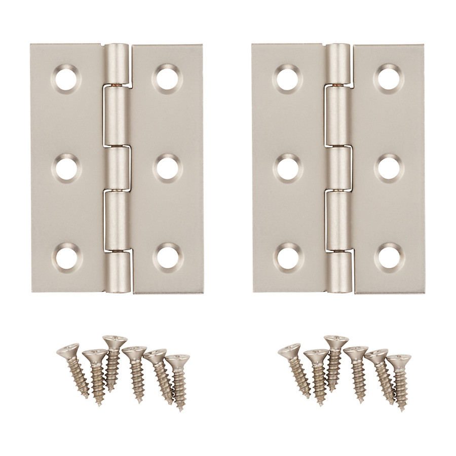2" X 1-3/8" Satin Nickel Broad Hinges (Pack of 2)