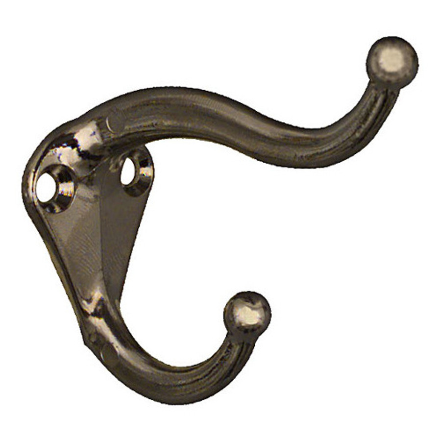 Nickel Plated Coat/Hat Hooks (Pack of 2)