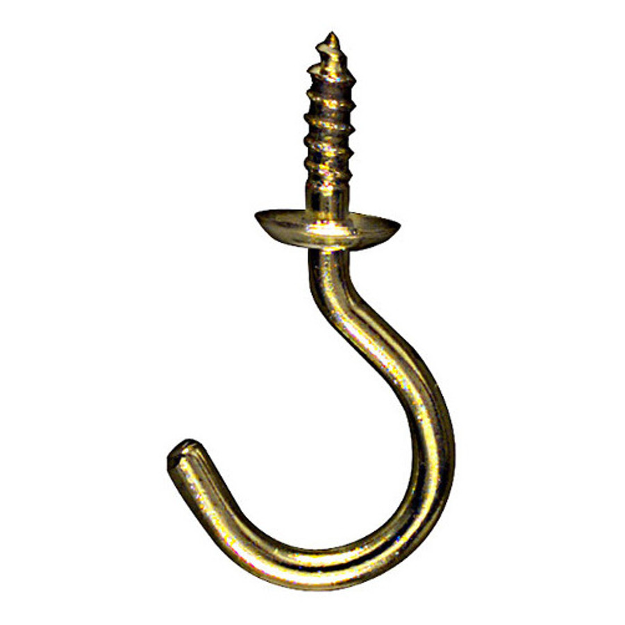 1/2" Solid Brass Cup Hooks (Pack of 6)