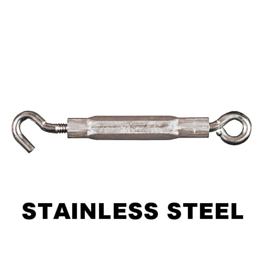 1/4" X 7-1/2" Stainless Steel Hook/Eye Turnbuckle