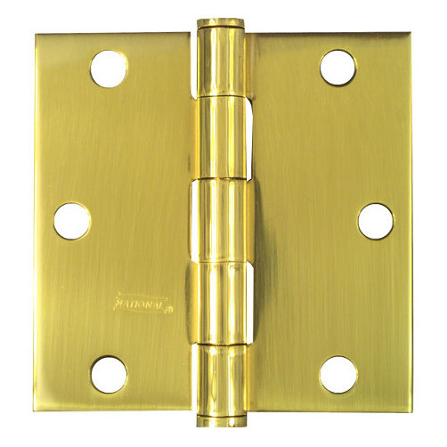 3-1/2" Solid Brass Square Corner Full Mortise Door Hinge (1 Piece)
