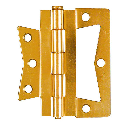 3" Brass Plated Non-Mortise Surface Mounted Hinges (Pack of 2)