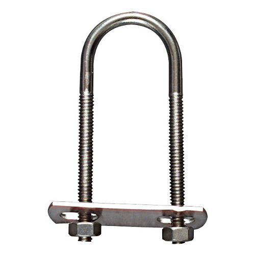 1/4" X 1-1/8" X 3-1/2" Stainless Steel U-Bolt w/ Plate & Nuts (# 136SS)