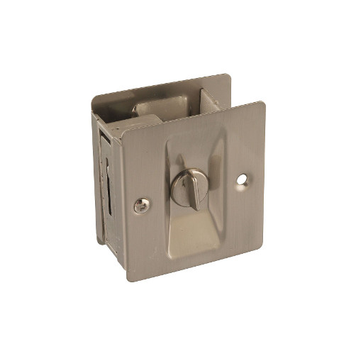 Satin Nickel Lockable Pocket Door Latch