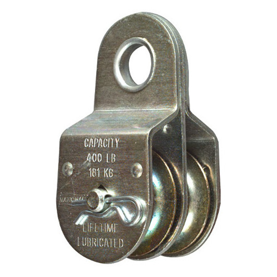 1-1/2" Zinc Plated Fixed Double Pulley