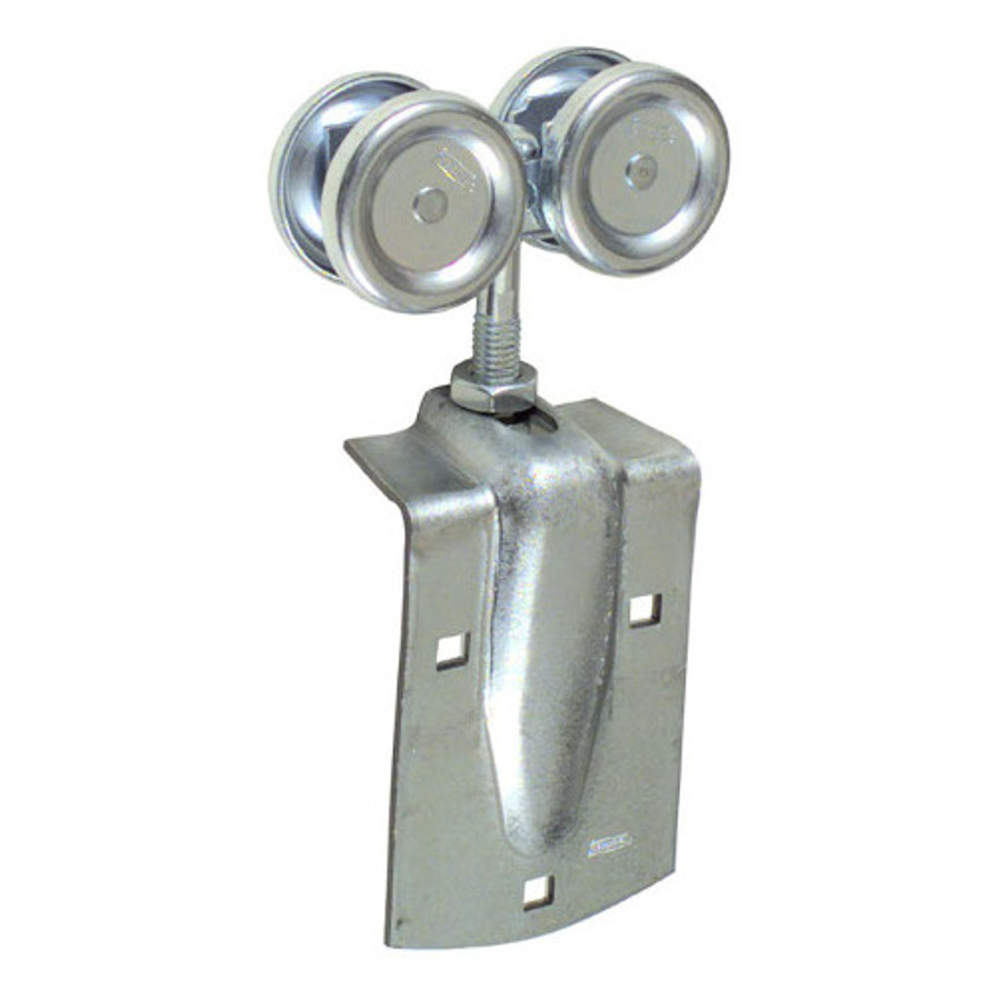 Pair Zinc Plated Rigid Trolley Hangers & Brackets w/ 3 Track Hangers Included (225 lb. Capacity)