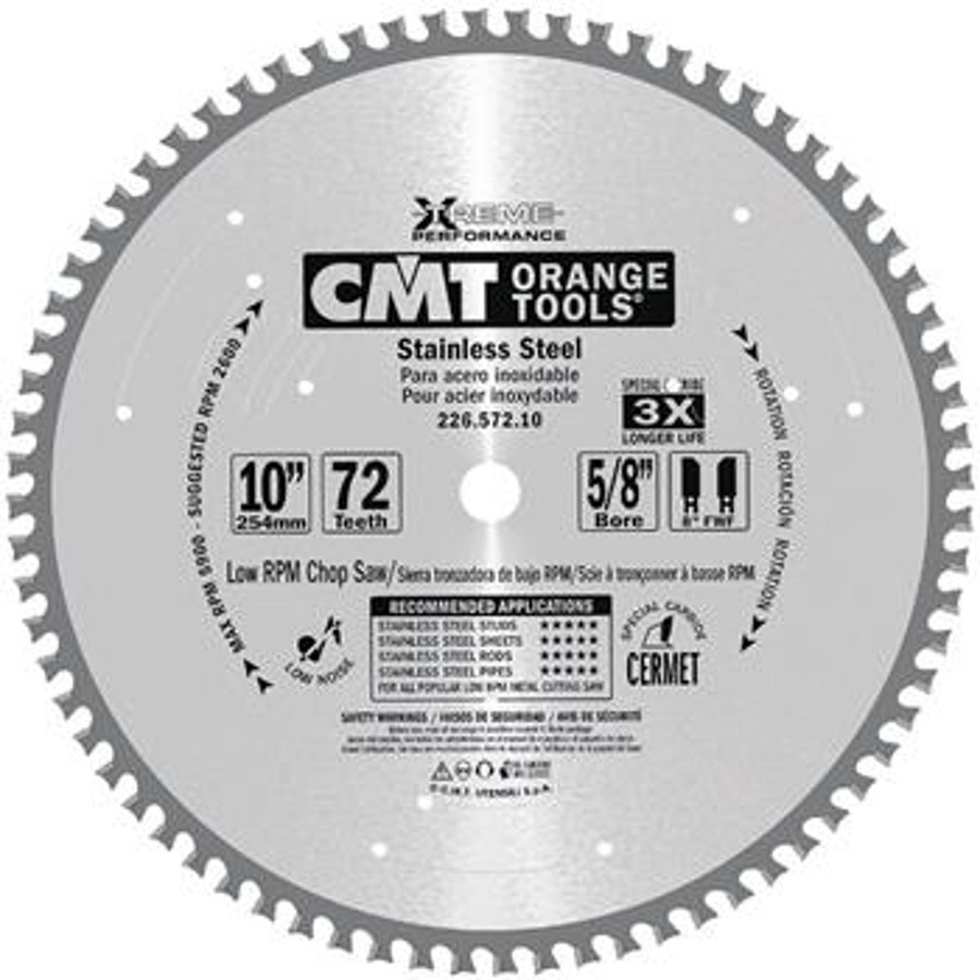 10" X 72 Tooth Stainless Steel Cutting Saw Blade