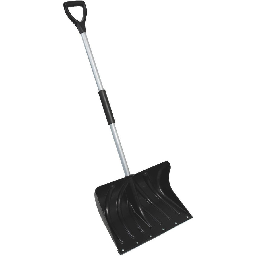 20" Poly Snow Shovel w/ Steel Wear Strip & 38" Steel Handle