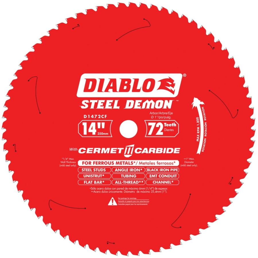 Diablo 14" X 72 Tooth Steel Demon Cermet Edge Circular Saw Blade