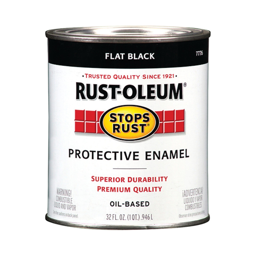 Quart Rust-Oleum Flat Black Protective Enamel Paint