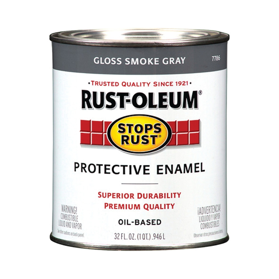 Quart Rust-Oleum Gloss Smoke Gray Protective Enamel Paint