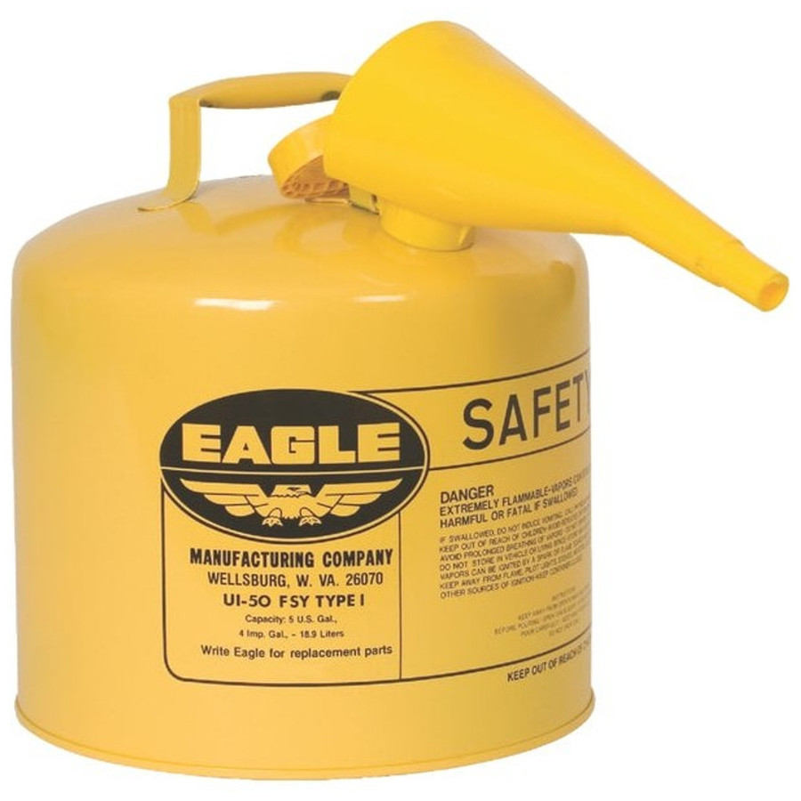 5-Gallon Type I Galvanized Steel Gasoline Yellow Safety Diesel Fuel Can - (Available For Local Pick Up Only)