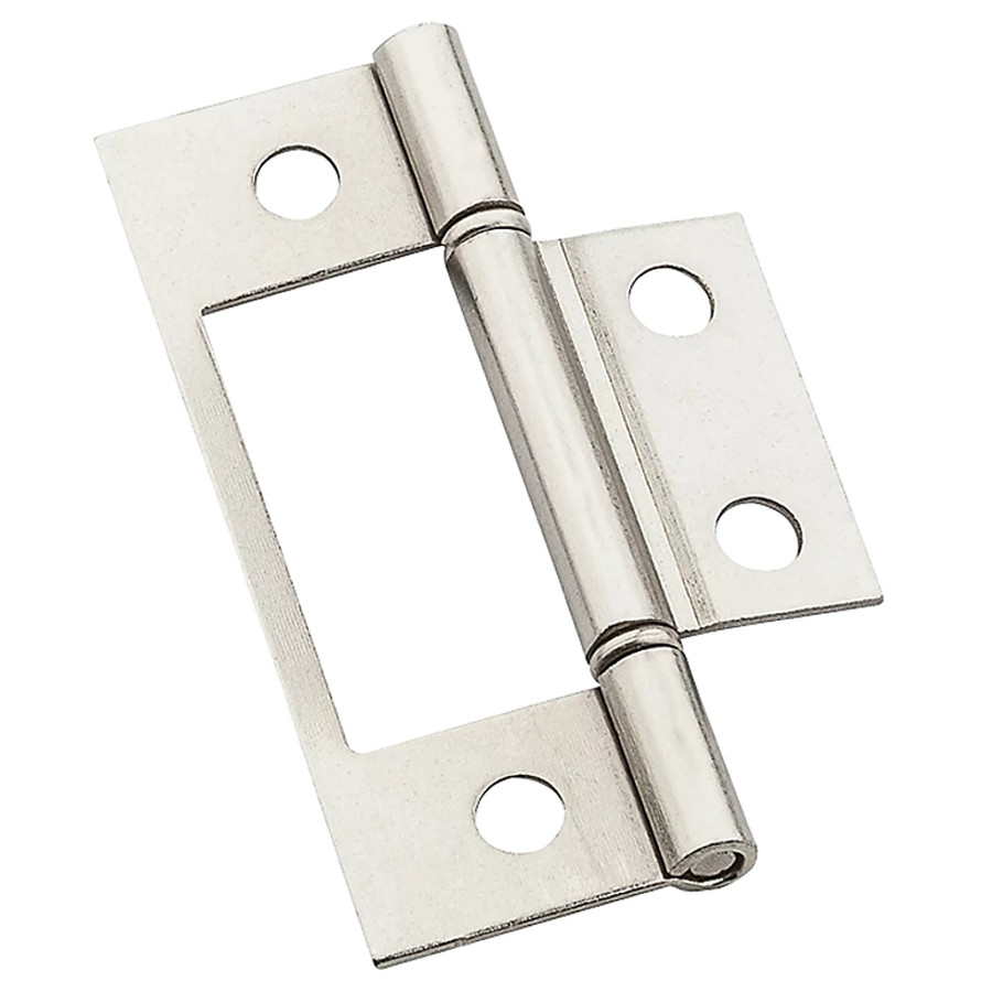 3" Satin Nickel Non-Mortise Hinges (Pack of 2)