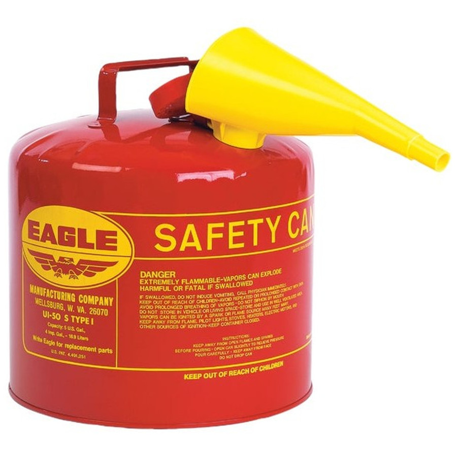 5-Gallon Type I Galvanized Steel Gasoline Red Safety Fuel Can