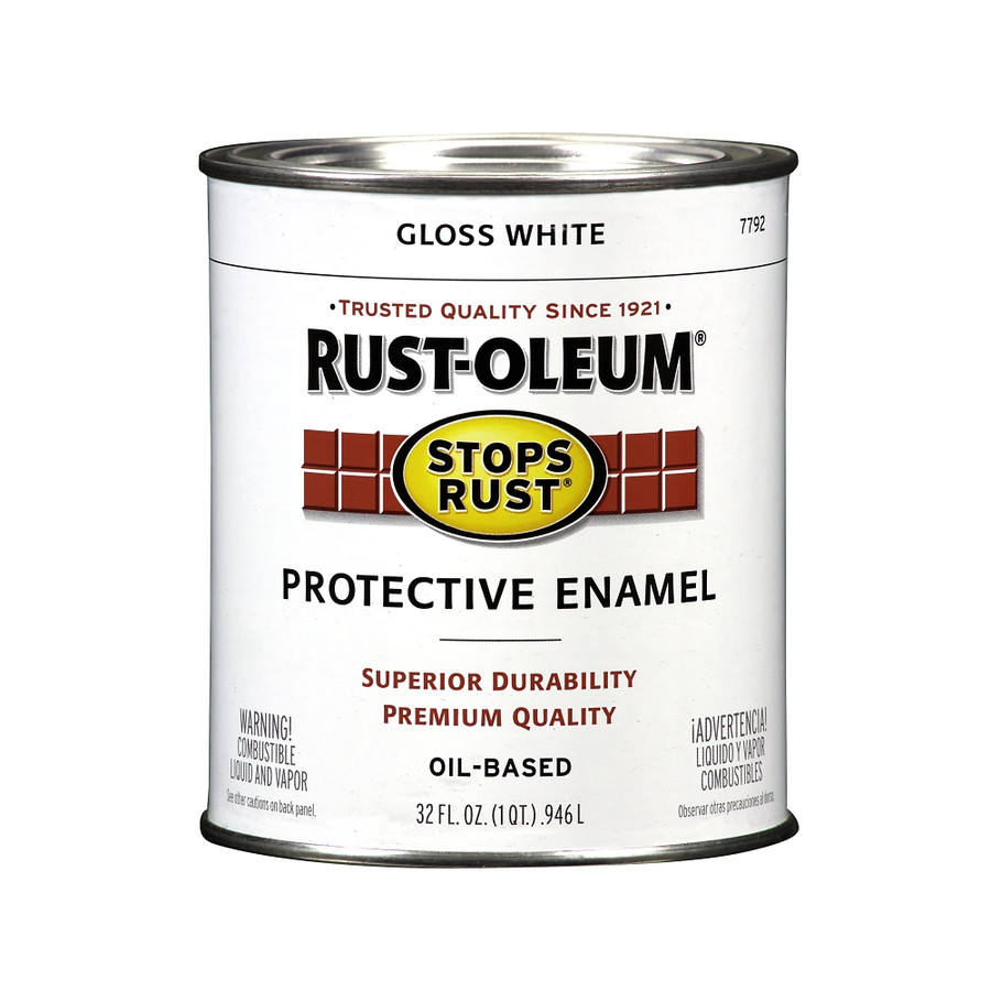Quart Rust-Oleum Gloss White Protective Enamel Paint