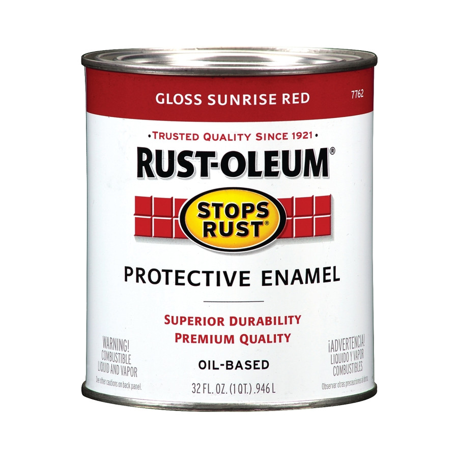 Quart Rust-Oleum Gloss Sunrise Red Protective Enamel Paint