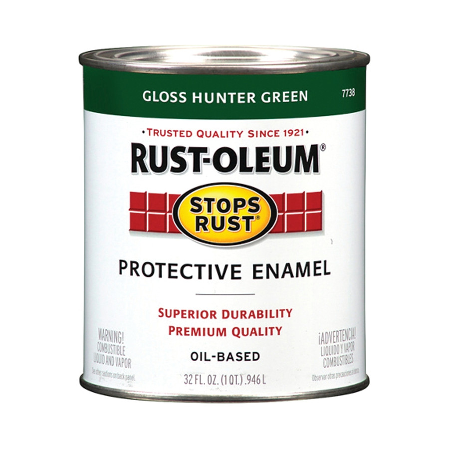 Quart Rust-Oleum Gloss Hunter Green Protective Enamel Paint