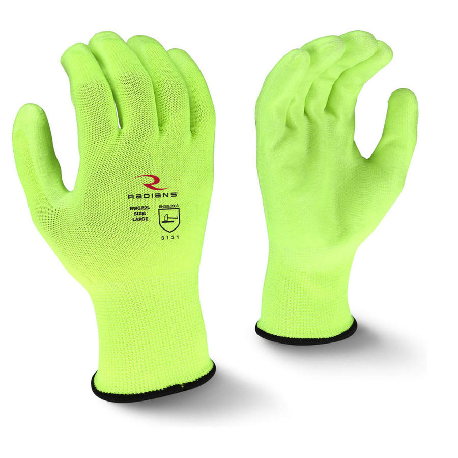 Medium Hi-Viz Yellow Gloves (Pack of 12)