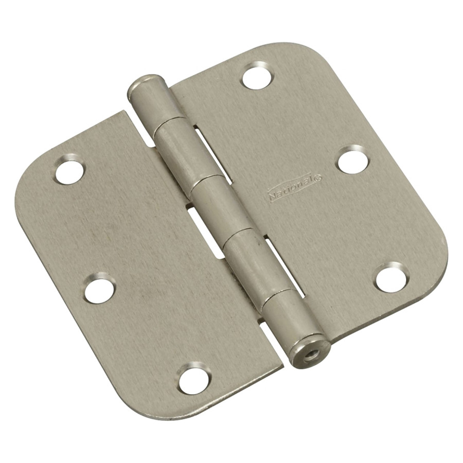 3-1/2" Satin Nickel Round Corner Hinges (Pack of 3)