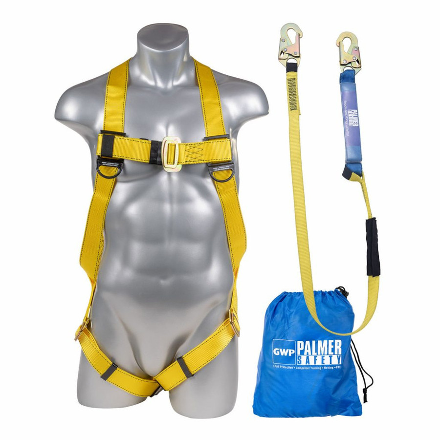 Universal 3-Point Pass-Thru Legs, Back D-Ring Harness & 6' Shock Absorber Lanyard