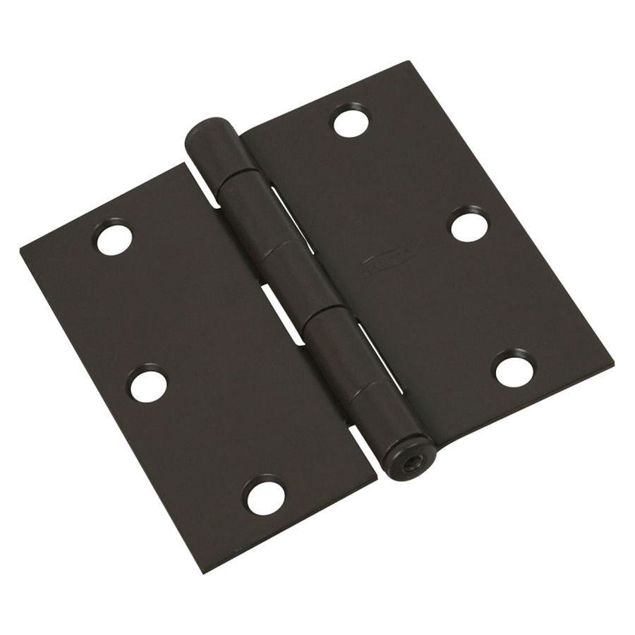 3-1/2" Oil Rubbed Bronze Square Corner Hinges (Pack of 3)