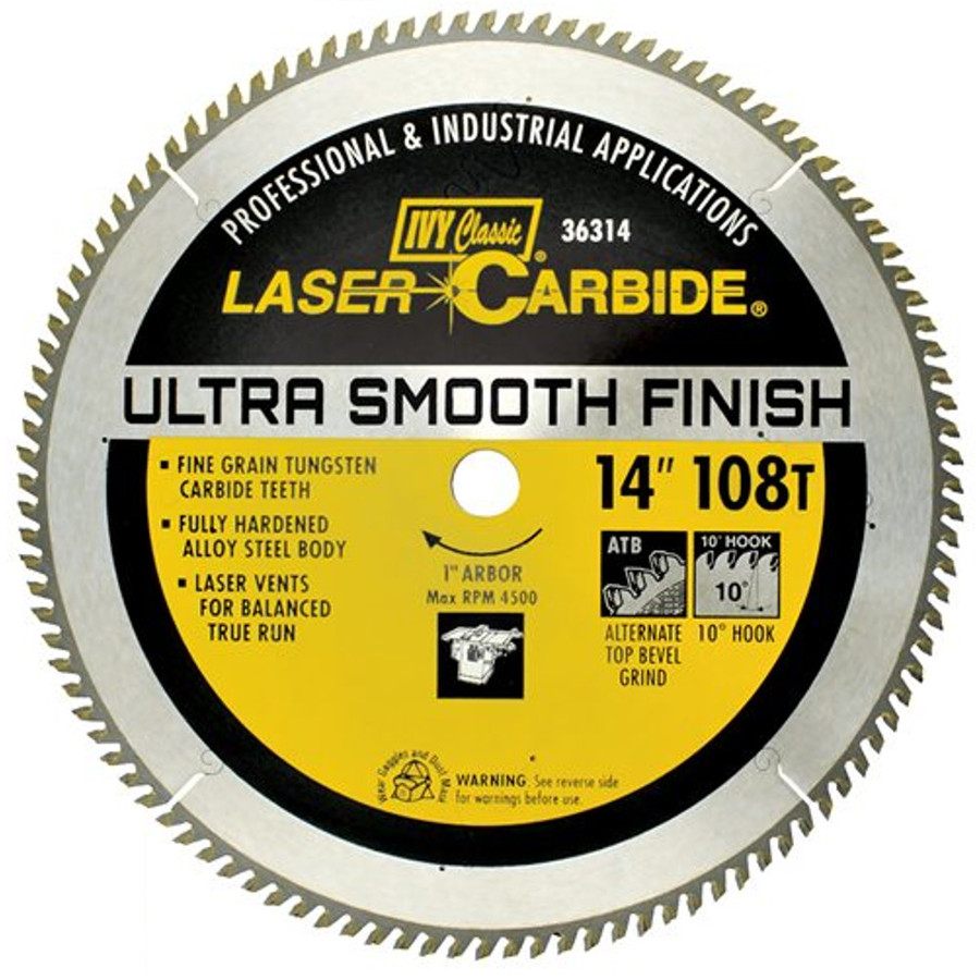 14" X 108 Tooth Ultra Smooth Finish Miter Saw Blade