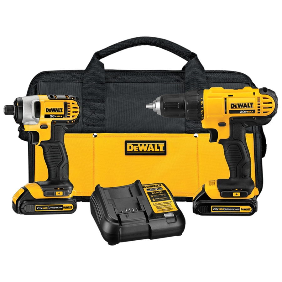 DeWalt 20V 1/2" Drill/Driver & 1/4" Impact Driver Combination Kit