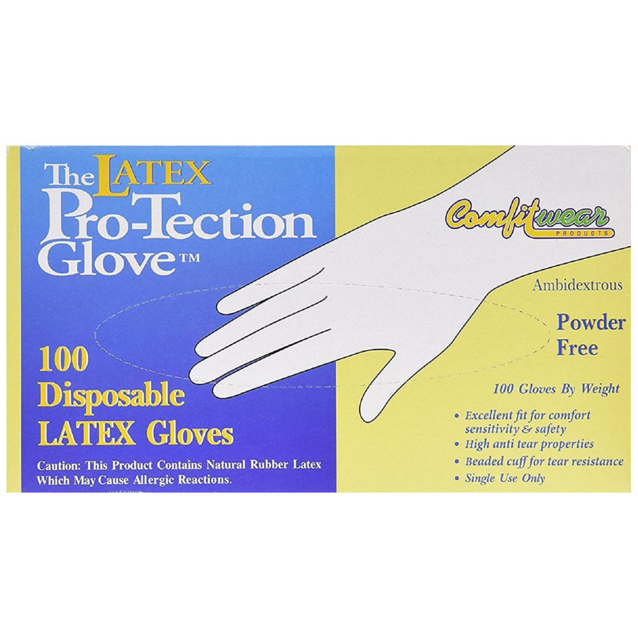 Medium Powder-Free Latex Gloves (Box of 50 Pairs)