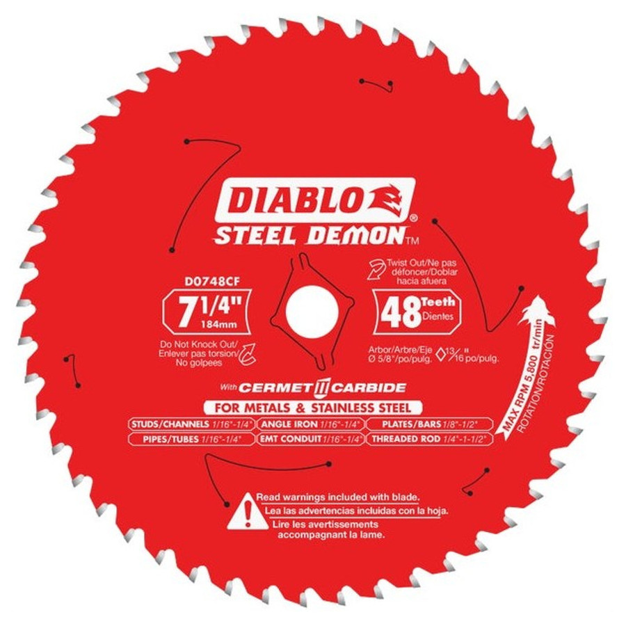 Diablo 7-1/4" X 48 Tooth Steel Demon Cermet Edge Circular Saw Blade