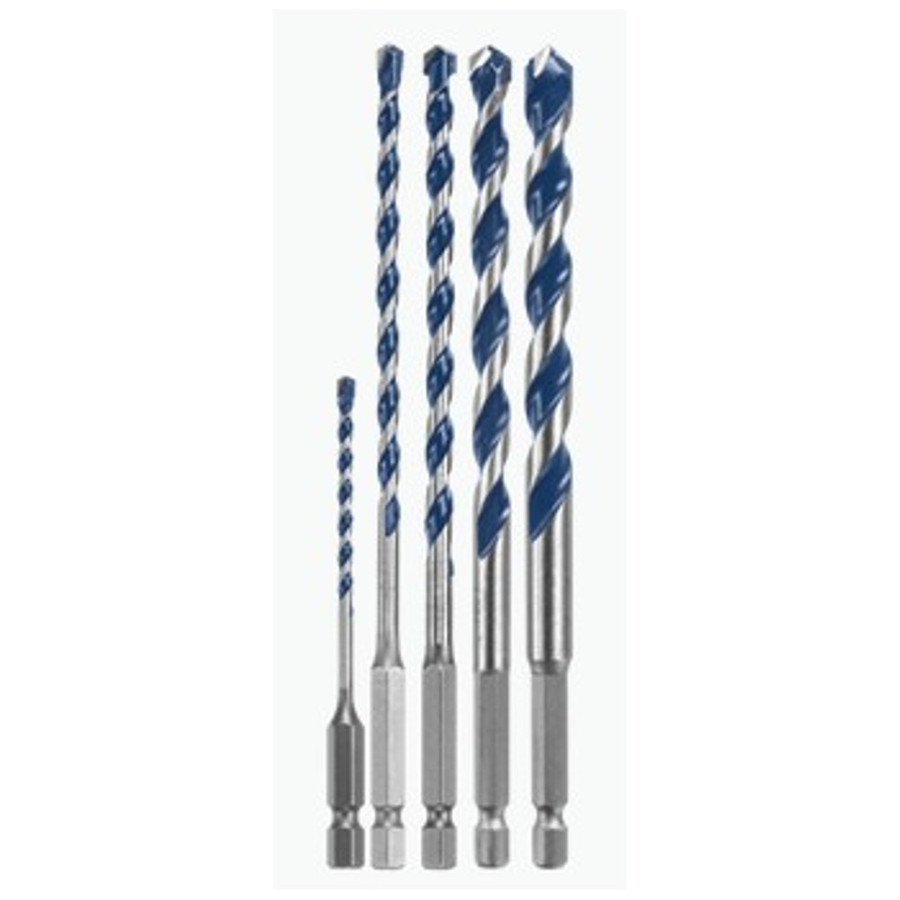 5 pc. Bosch BlueGranite Turbo Carbide Hex Shank Hammer Drill Bit Set (1/8", 3/16", 1/4", 5/16", & 3/8")