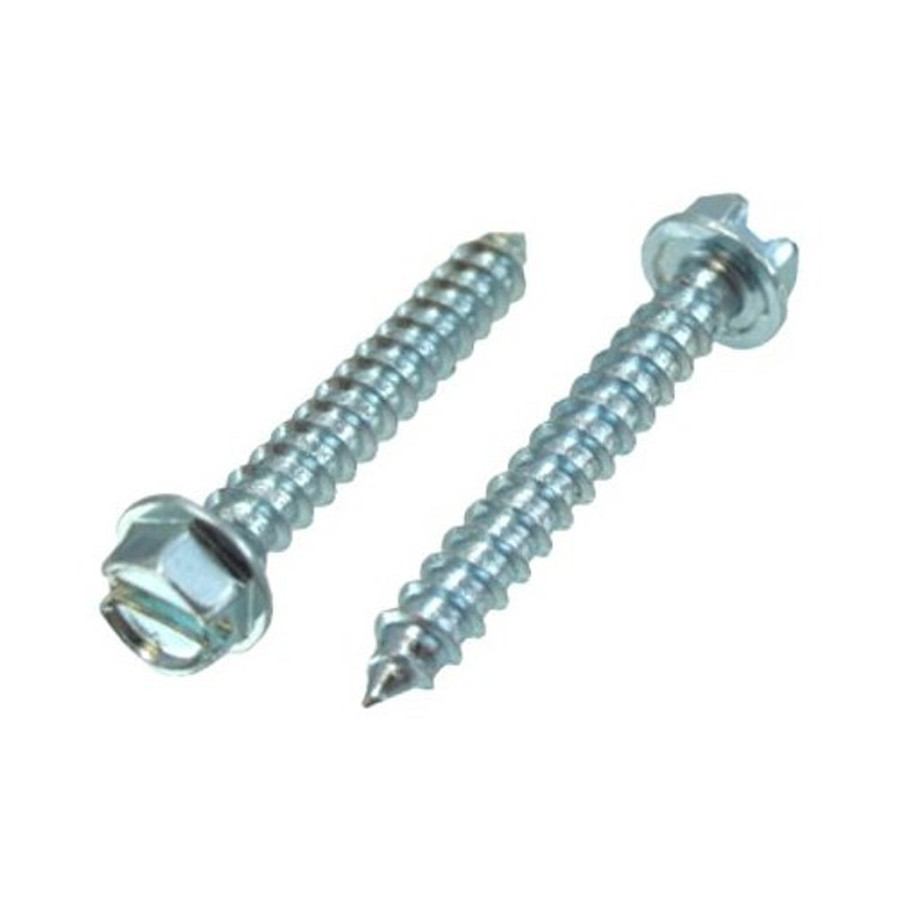 # 14 X 5" Zinc Plated Hex Head Slotted Sheet Metal Screws (Pack of 12)