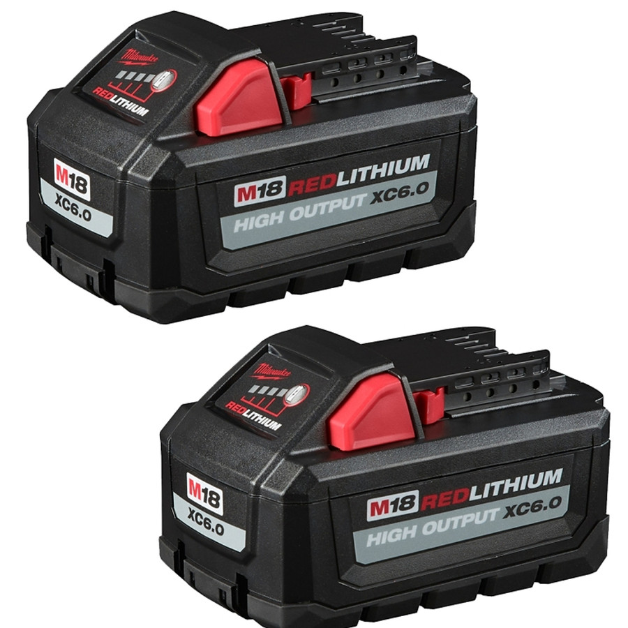 Milwaukee RedLithium XC6.0Ah M18 Extended Capacity Battery Pack (Pack of 2)