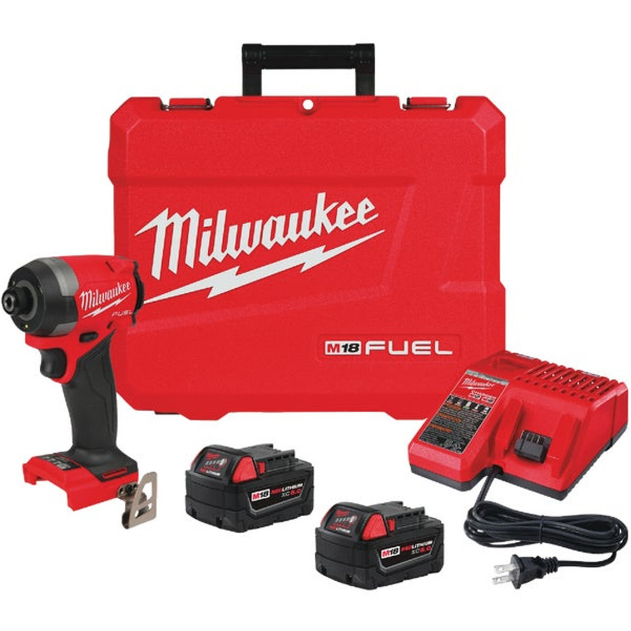 Milwaukee M18 Fuel Brushless 1/4" Hex Impact Driver Kit w/ 2 Batteries & Charger