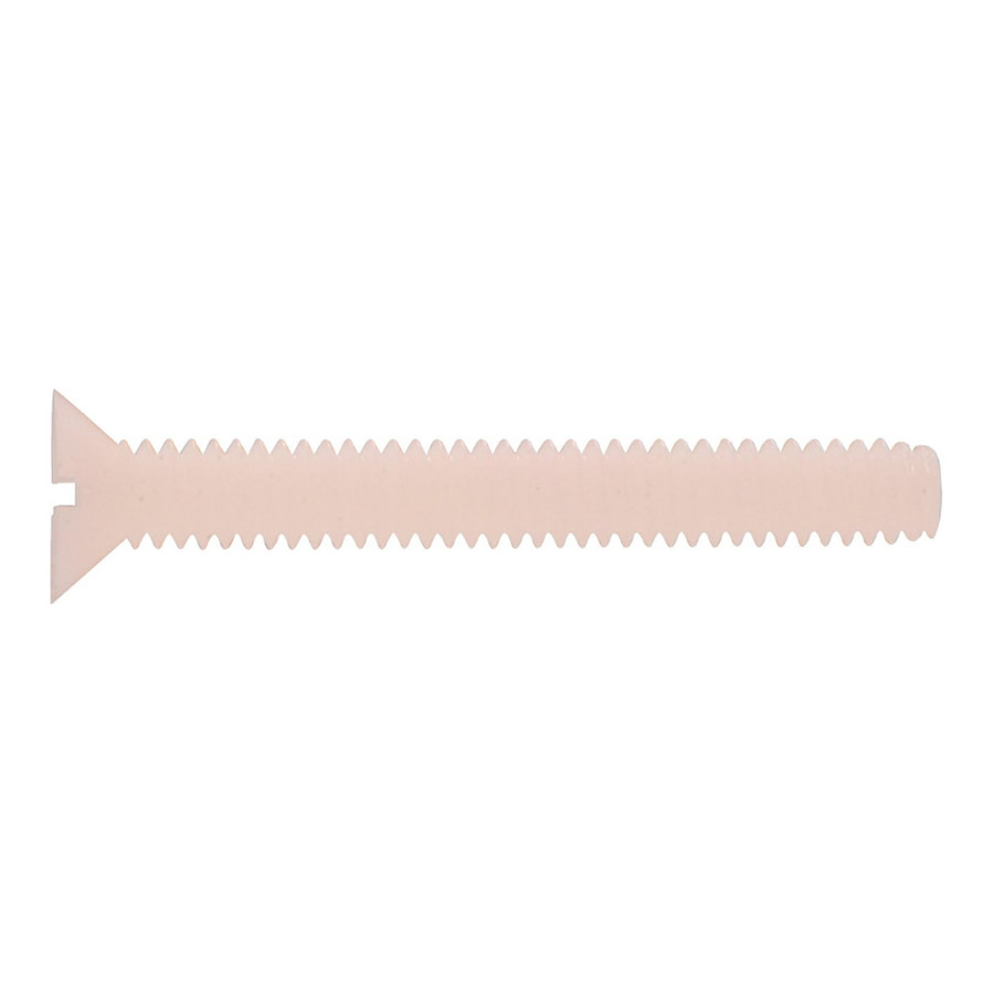 8/32 X 1" Flat Head Slotted Nylon Machine Screw