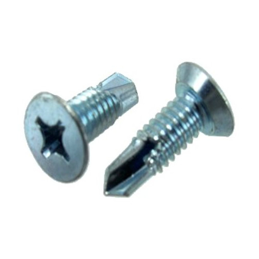 12/24 X 5/8" Zinc Plated Flat Head Phillips Undercut Drill & Tap Screws (Box of 100)