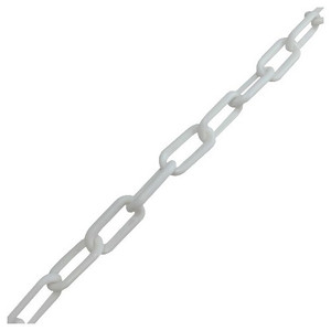 # 8 White Plastic Chain (Per ft.)