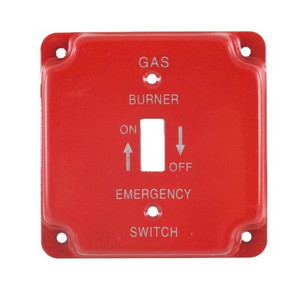 4" x 4" Raised Gas Burner On/Off Cover Plate