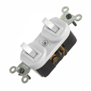 White Duplex Toggle Switch