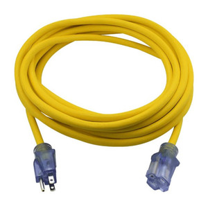 12/3 X 25' Extension Cord w/ Lighted Ends (Cord Color Varies)