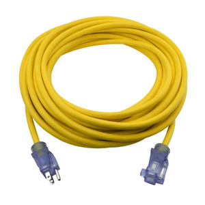 12/3 X 50' Extension Cord w/ Lighted Ends (Cord Color Varies)