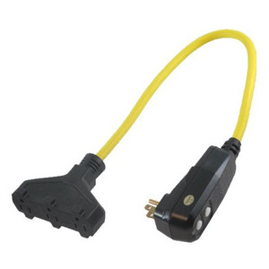 12/3 X 2' GFI Tri-Tap Extension Cord